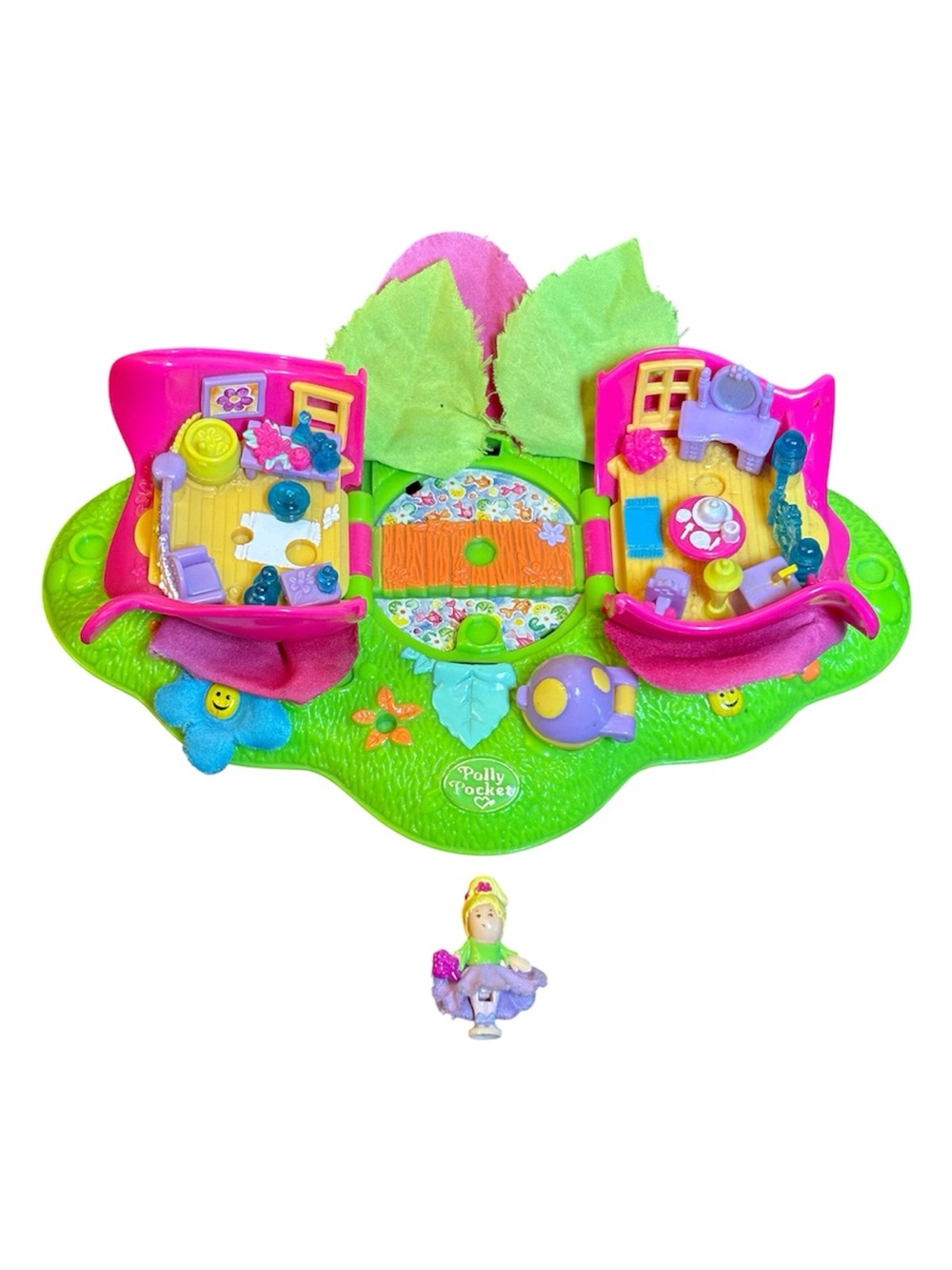 1997 Polly Pocket Totally Flowers Rose Hideaway Playset Bluebird